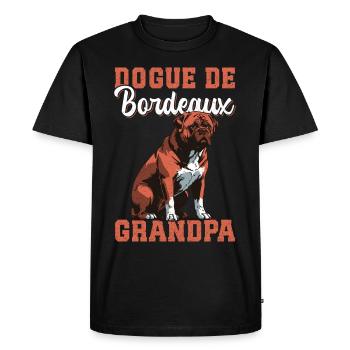 Dogue de Bordeaux Grand-père Bordeaux Mastiff Chien Cadeau - T-shirt Premium bio Homme - noir - Devant - Nico (187cm)