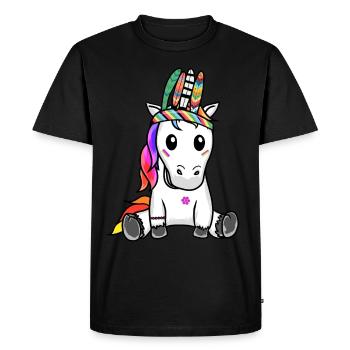 Unicorn Unicorns Hippie Hippies Shaman - Men's Premium Organic T-Shirt - black - Front - Nico (187cm)