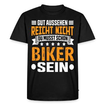 Motard Moto Motard Deux-roues Motard Dicton - T-shirt Premium bio Homme - noir - Devant - Nico (187cm)