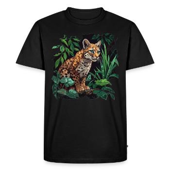 Chats dorés Chat doré - T-shirt Premium bio Homme - noir - Devant - Nico (187cm)
