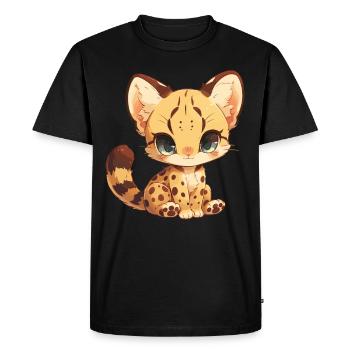 Chats dorés Chat doré - T-shirt Premium bio Homme - noir - Devant - Nico (187cm)