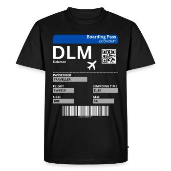Dalaman Boarding Ticket Airport Turkey Holiday Idea - Men's Premium Organic T-Shirt - black - Front - Nico (187cm)