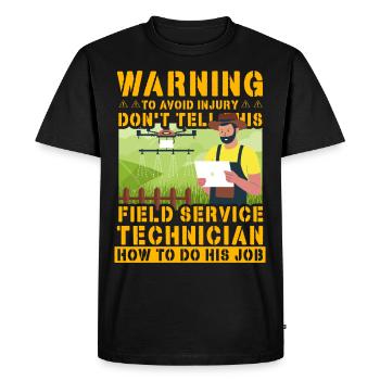 Warning to avoid injurydon't tell this field - Men's Premium Organic T-Shirt - black - Front - Nico (187cm)