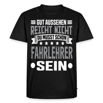 Instructeur d’auto-école - T-shirt Premium bio Homme - noir - Devant - Nico (187cm)