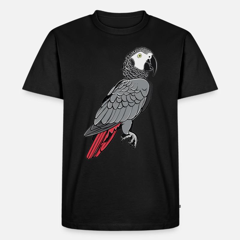 Graupapageien Graupapagei - Männer Premium Bio T-Shirt - Schwarz