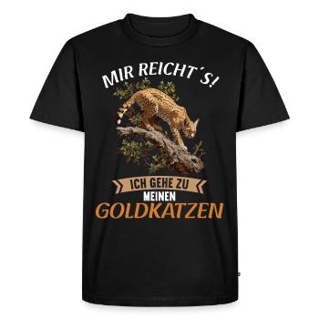 Chats dorés Chat doré - T-shirt Premium bio Homme - noir - Devant - Nico (187cm)