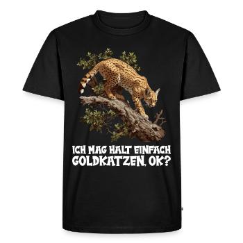 Chats dorés Chat doré - T-shirt Premium bio Homme - noir - Devant - Nico (187cm)