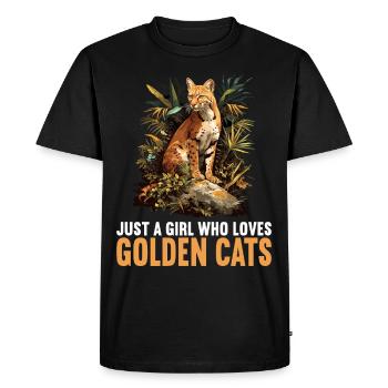 Chats dorés Chat doré - T-shirt Premium bio Homme - noir - Devant - Nico (187cm)