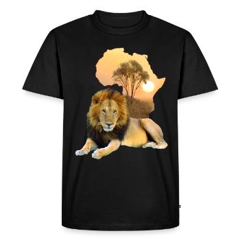 Lion - grand félin en Afrique - T-shirt Premium bio Homme - noir - Devant - Nico (187cm)