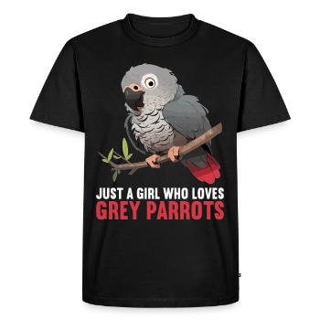 Perroquets gris d’Afrique - T-shirt Premium bio Homme - noir - Devant - Nico (187cm)