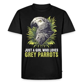 Perroquets gris d’Afrique - T-shirt Premium bio Homme - noir - Devant - Nico (187cm)