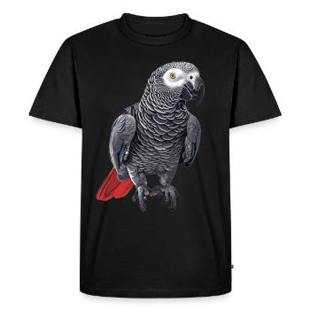 Perroquets gris d’Afrique - T-shirt Premium bio Homme - noir - Devant - Nico (187cm)