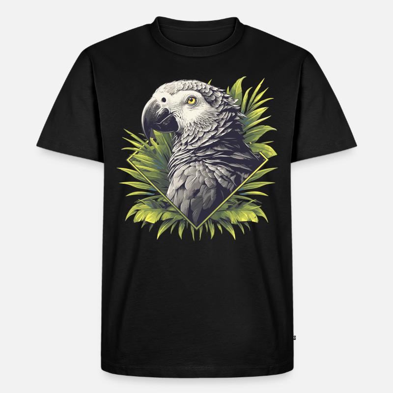 Graupapageien Graupapagei - Männer Premium Bio T-Shirt - Schwarz