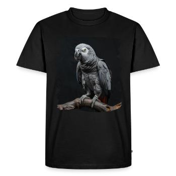 Perroquets gris d’Afrique - T-shirt Premium bio Homme - noir - Devant - Nico (187cm)