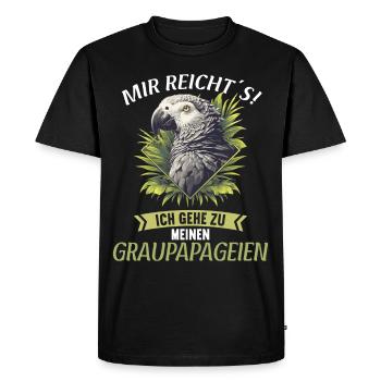 Perroquets gris d’Afrique - T-shirt Premium bio Homme - noir - Devant - Nico (187cm)