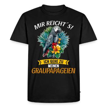 Perroquets gris d’Afrique - T-shirt Premium bio Homme - noir - Devant - Nico (187cm)