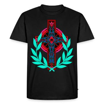 Croix Croix Crucifix - T-shirt Premium bio Homme - noir - Devant - Nico (187cm)