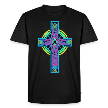 Croix Croix Crucifix - T-shirt Premium bio Homme - noir - Devant - Nico (187cm)