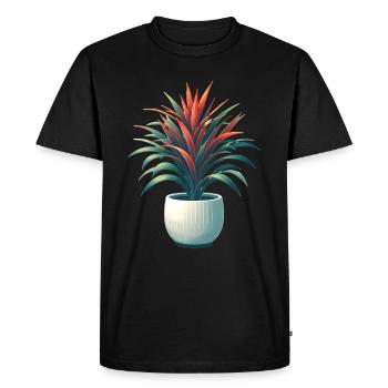 Dracaena plant in pot - Men's Premium Organic T-Shirt - black - Front - Nico (187cm)