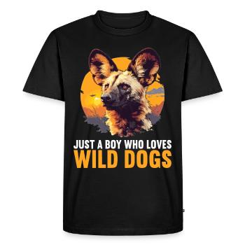 Chiens sauvages Chien sauvage - T-shirt Premium bio Homme - noir - Devant - Nico (187cm)