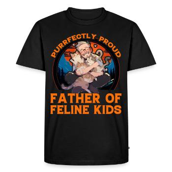 Purrfectly Proud Father of feline kids Cat Dad - Men's Premium Organic T-Shirt - black - Front - Nico (187cm)