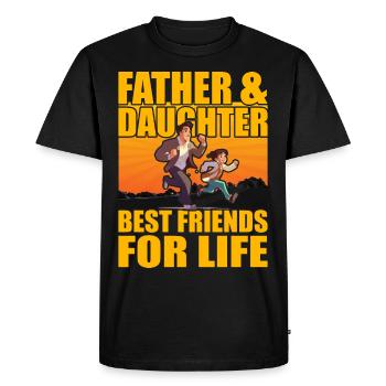 Père et fille meilleurs amis pour la vie - T-shirt Premium bio Homme - noir - Devant - Nico (187cm)