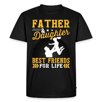 Père et fille meilleurs amis pour la vie - T-shirt Premium bio Homme - noir - Devant - Nico (187cm)