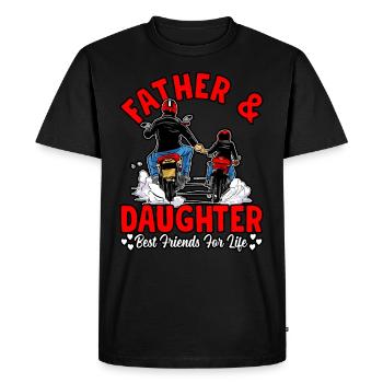 Père et fille meilleurs amis pour la vie - T-shirt Premium bio Homme - noir - Devant - Nico (187cm)