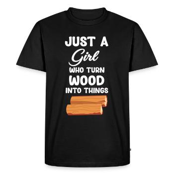 Queen of handjobs Carpenter DIYer - Men's Premium Organic T-Shirt - black - Front - Nico (187cm)