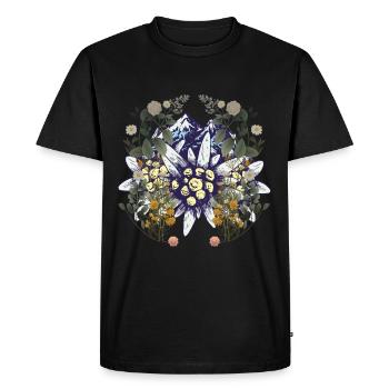 Alpes Montagnes Montagnes Nature Fleurs Nature Amoureux de la Nature - T-shirt Premium bio Homme - noir - Devant - Nico (187cm)