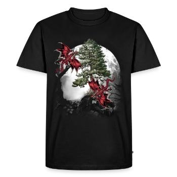 Dragon Dragon Fable Mythe médiéval conte de fées - T-shirt Premium bio Homme - noir - Devant - Nico (187cm)