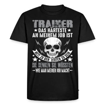 Entraîneur - T-shirt Premium bio Homme - noir - Devant - Nico (187cm)