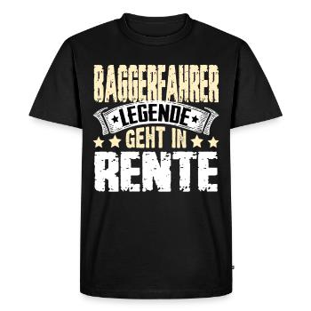 Excavator driver legend retires - Men's Premium Organic T-Shirt - black - Front - Nico (187cm)