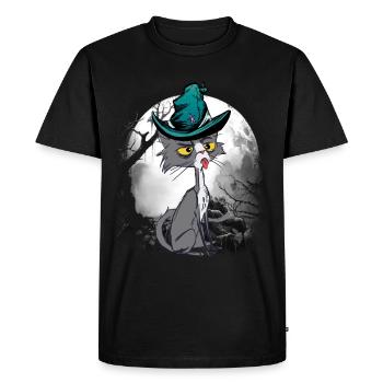 Magical Cat Cats Wizard Fairy Tale Character Fairy Tale - Men's Premium Organic T-Shirt - black - Front - Nico (187cm)