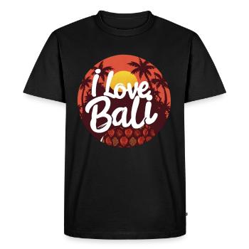 Coucher de soleil à Bali - T-shirt Premium bio Homme - noir - Devant - Nico (187cm)