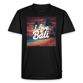 Coucher de soleil à Bali - T-shirt Premium bio Homme - noir - Devant - Nico (187cm)