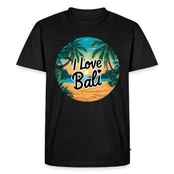 Coucher de soleil à Bali - T-shirt Premium bio Homme - noir - Devant - Nico (187cm)