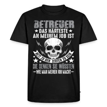 Betreuer - Männer Premium Bio T-Shirt - Schwarz - Vorne - Nico (187cm)