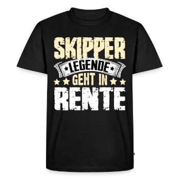La légende du skipper prend sa retraite - T-shirt Premium bio Homme - noir - Devant - Nico (187cm)