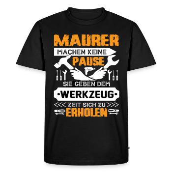 Les maçons ne prennent pas de pause - T-shirt Premium bio Homme - noir - Devant - Nico (187cm)