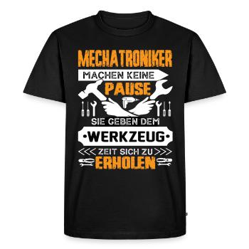 Mechatronics engineers don't take a break - Men's Premium Organic T-Shirt - black - Front - Nico (187cm)
