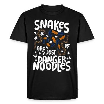 Les serpents ne sont que des nouilles de danger Les serpents sont un danger n - T-shirt Premium bio Homme - noir - Devant - Nico (187cm)
