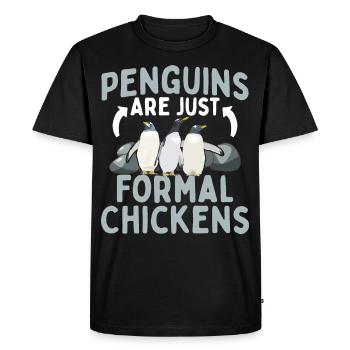 Les pingouins ne sont que des poulets formels Les pingouins formels - T-shirt Premium bio Homme - noir - Devant - Nico (187cm)