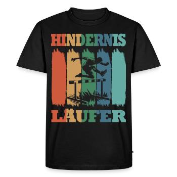 Obstacle course track and field athlete hurdler - Men's Premium Organic T-Shirt - black - Front - Nico (187cm)