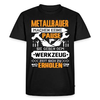 Metalworkers don't take a break - Men's Premium Organic T-Shirt - black - Front - Nico (187cm)