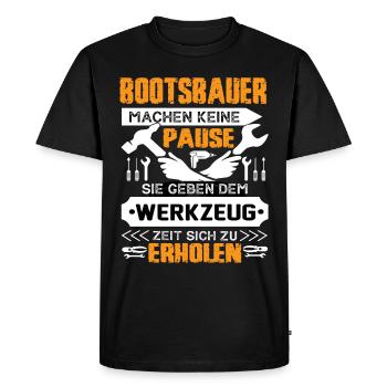 Boat builders don't take a break - Men's Premium Organic T-Shirt - black - Front - Nico (187cm)
