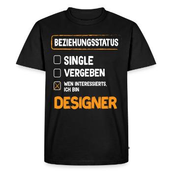 Designer Relationship Status - Men's Premium Organic T-Shirt - black - Front - Nico (187cm)