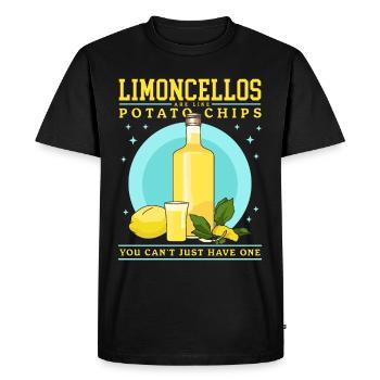 Limoncello Limoncellos | Lemon Liqueur Gift - Men's Premium Organic T-Shirt - black - Front - Nico (187cm)