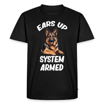 Ears Up Armed Police System - Men's Premium Organic T-Shirt - black - Front - Nico (187cm)