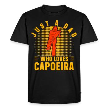 Juste un papa qui aime la capoeira - T-shirt Premium bio Homme - noir - Devant - Nico (187cm)